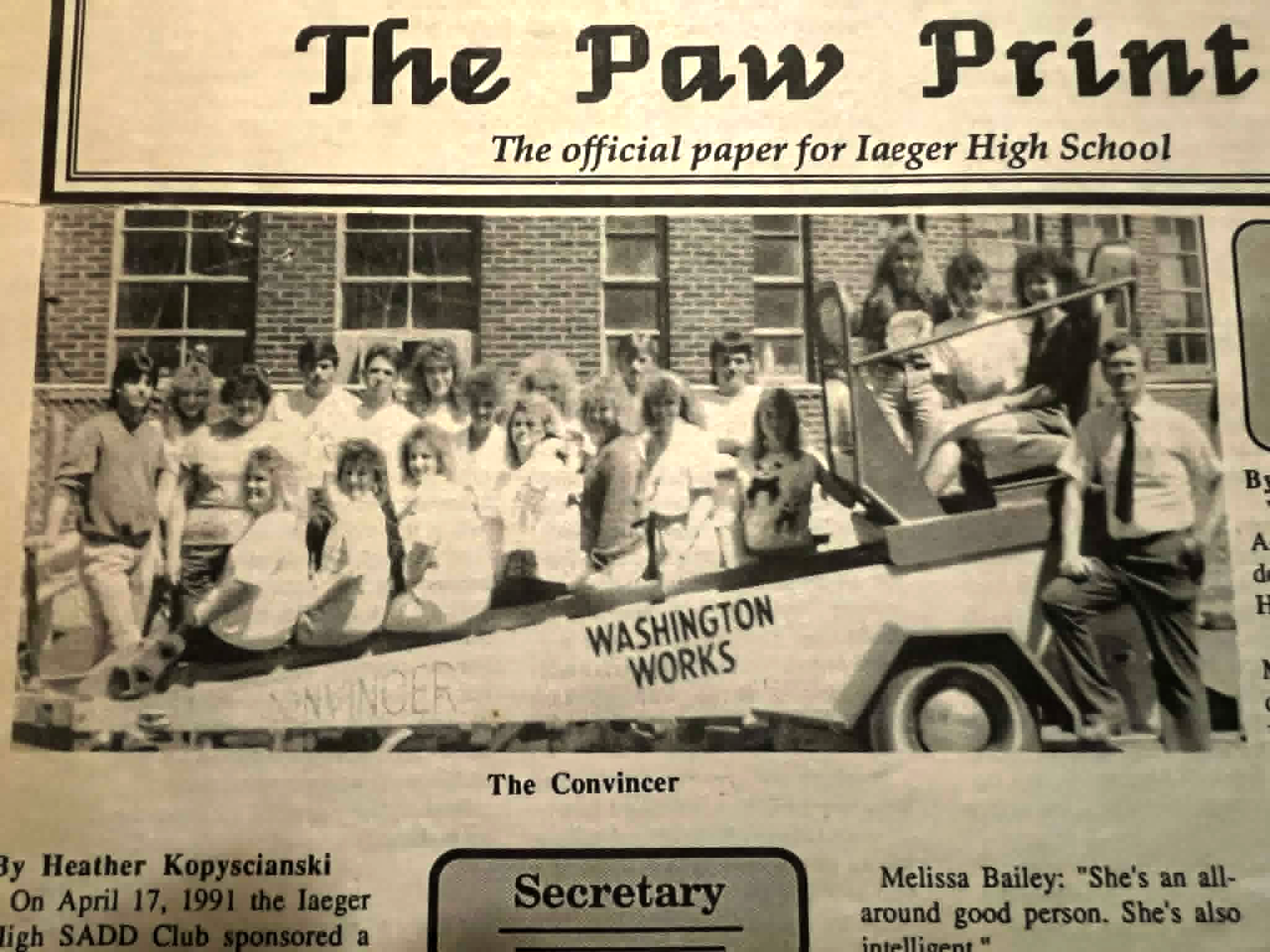 Archive image for Iaeger High School SADD Club “Convincer” Demonstration — April 1991