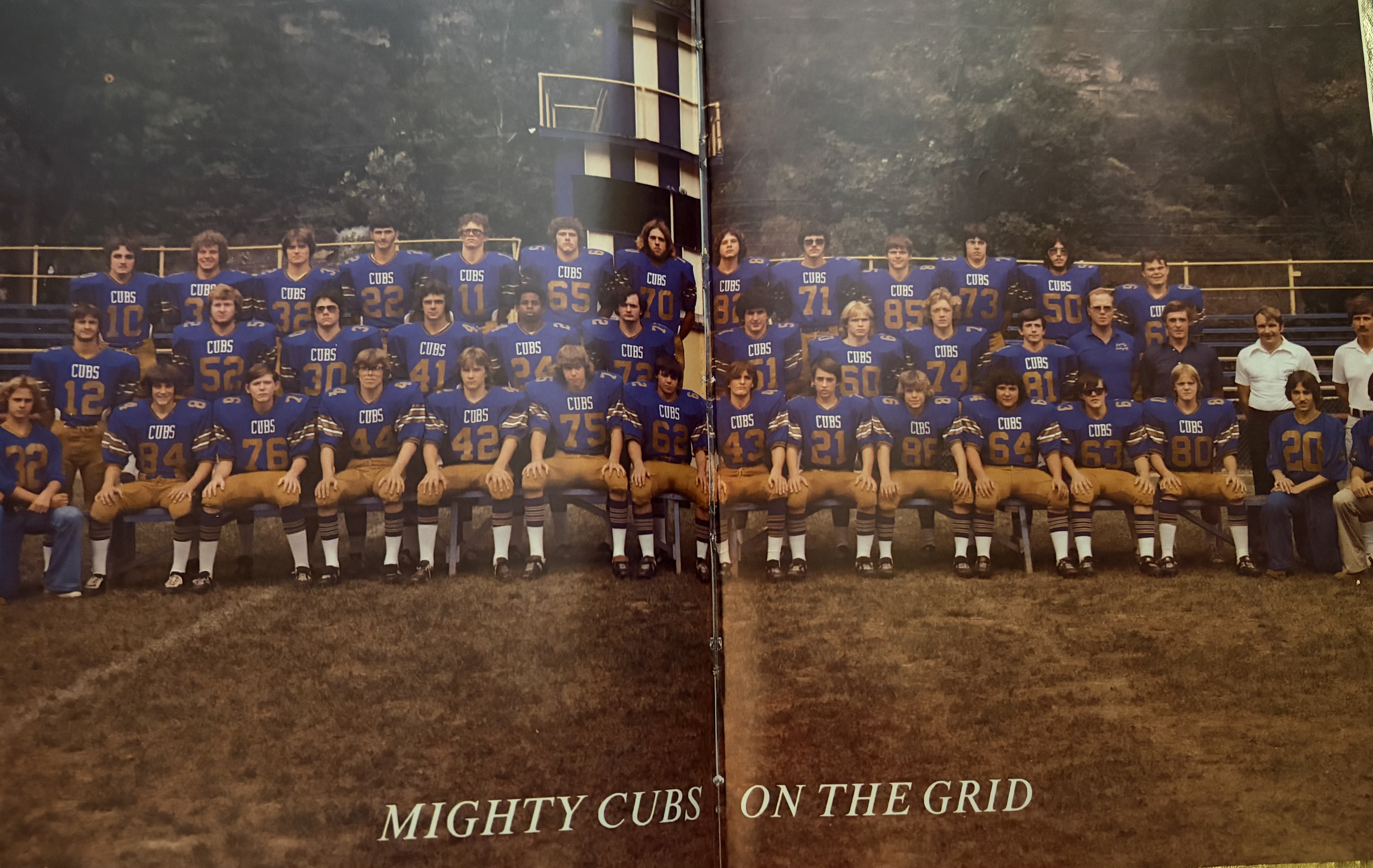 1979 Iaeger Cubs assembled on the Cubs field to take a class photo.